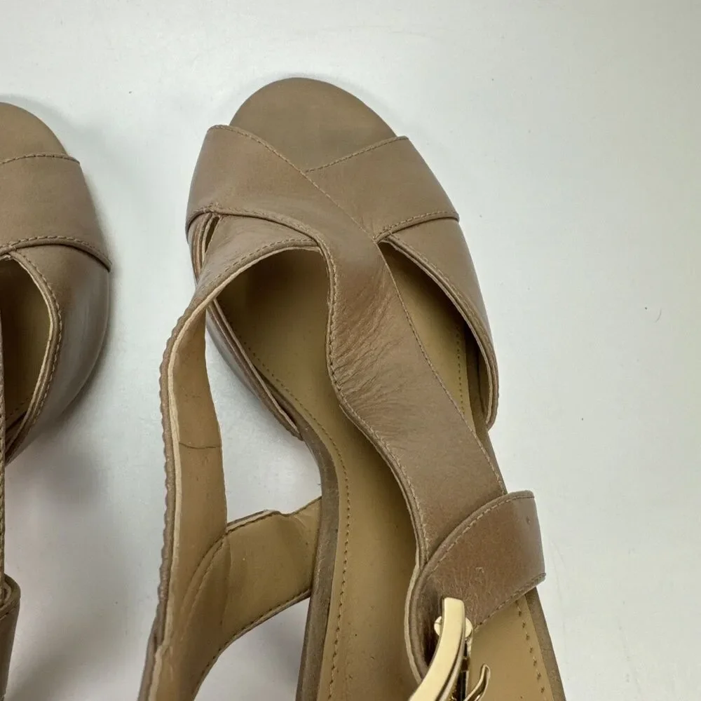 Michael Kors Dress HEELS,  Slingback, Becky Sandal Beige Tan Size 8.5